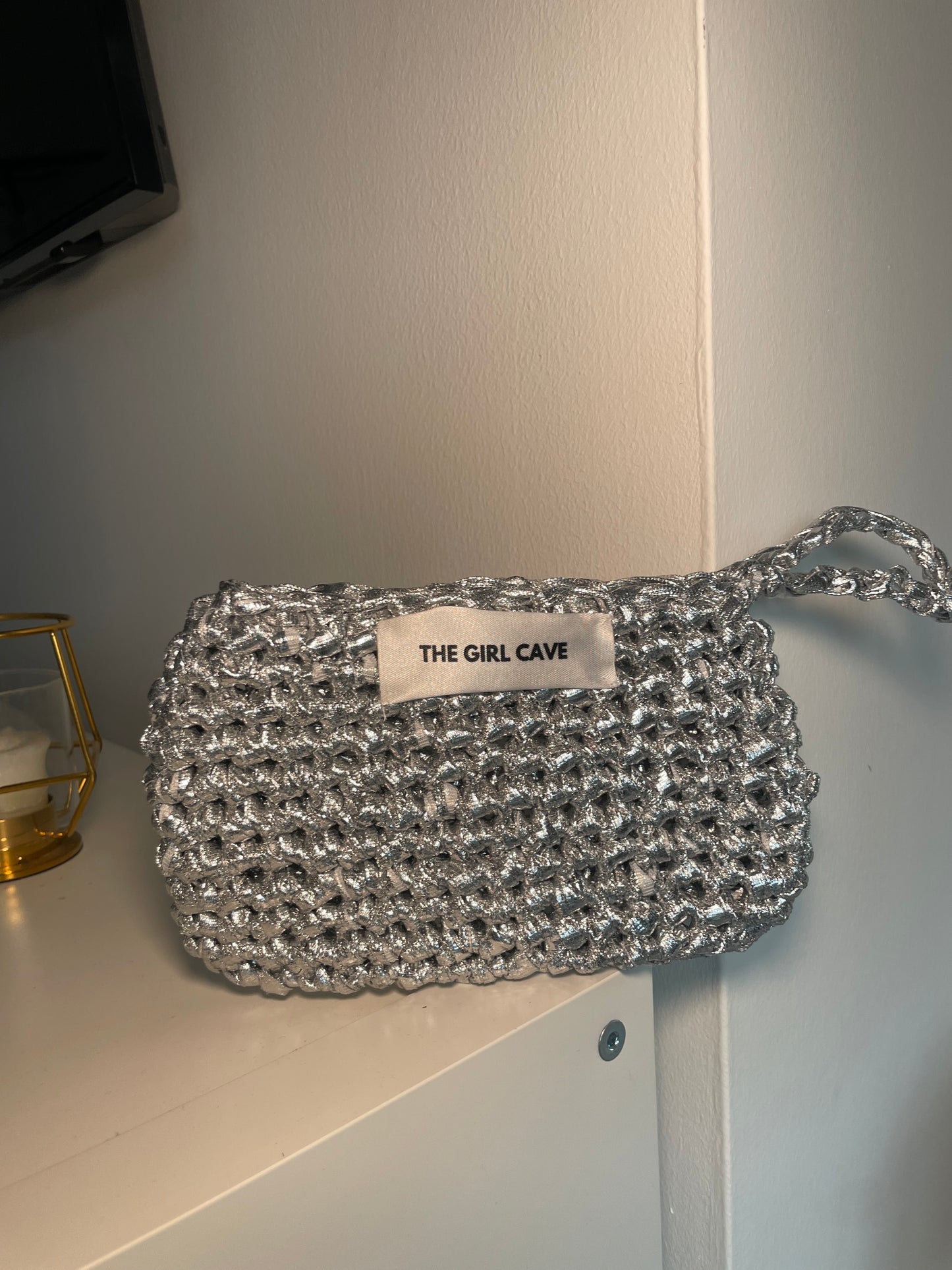 SILVER MINI WRIST BAG