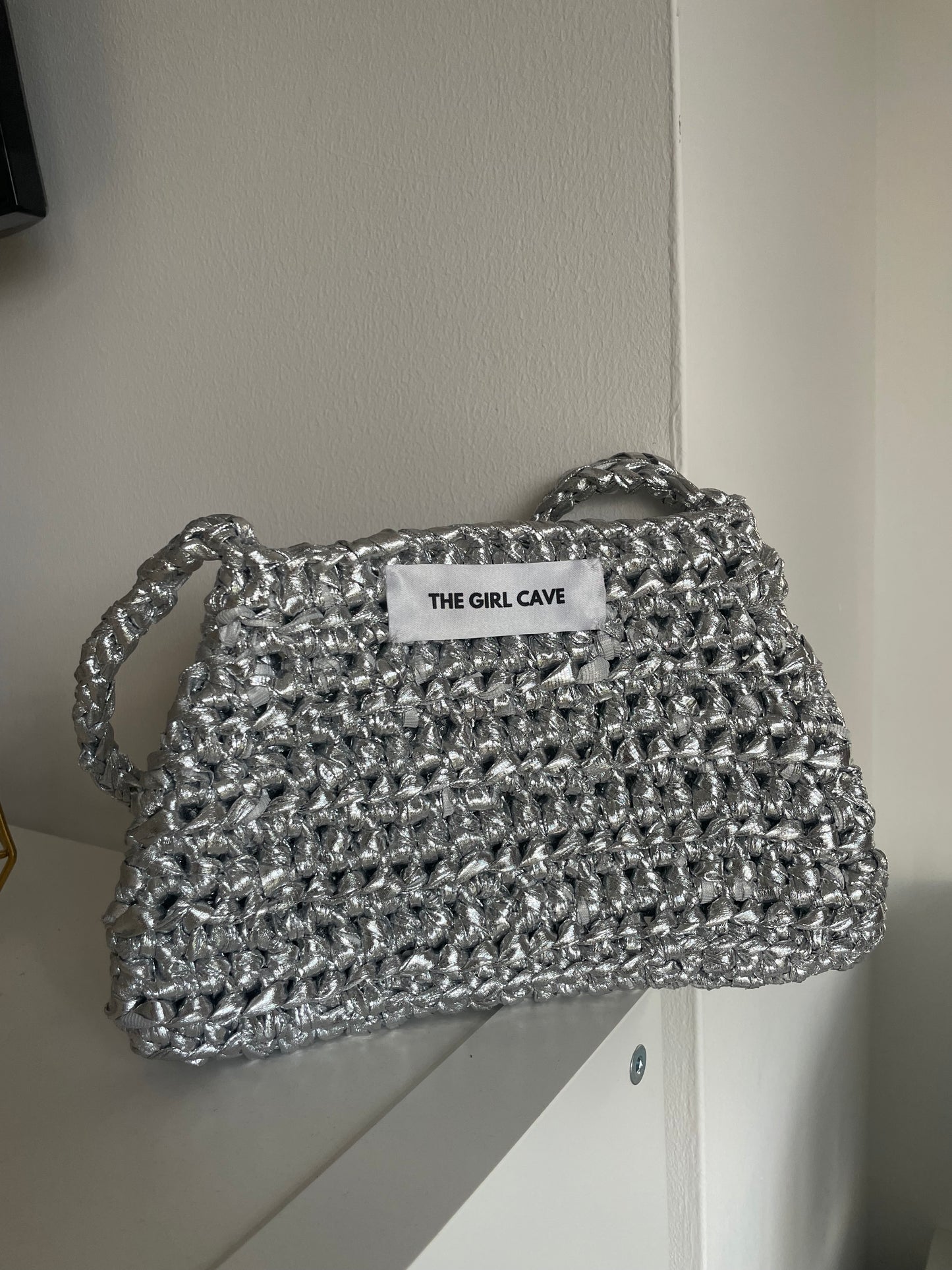 SILVER CROCHET BAG