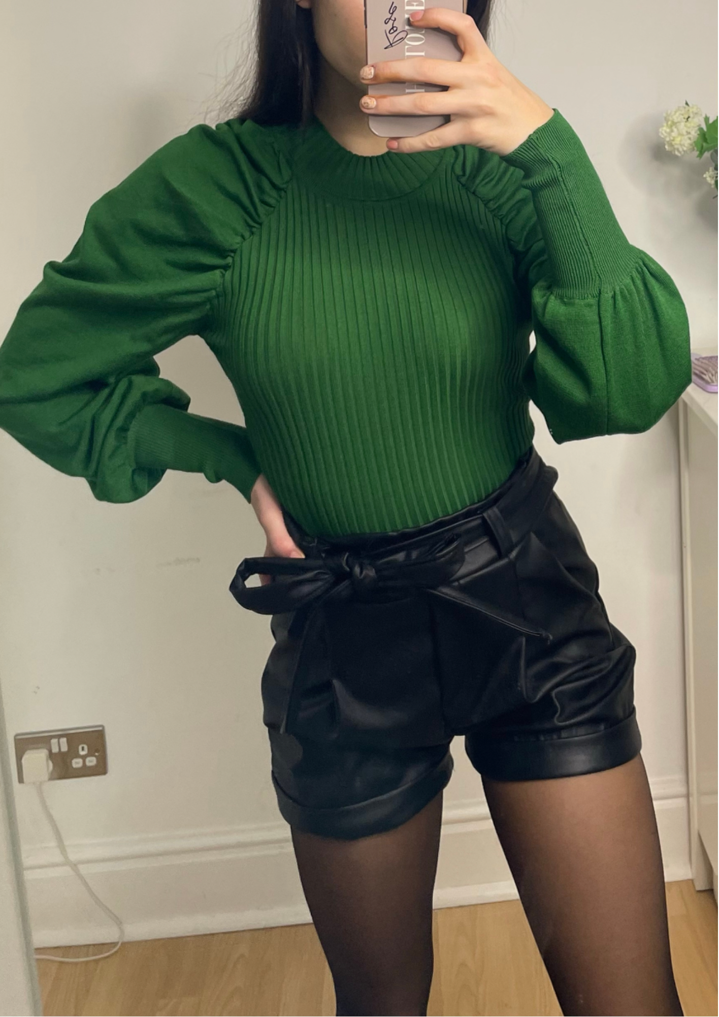 Leather shorts