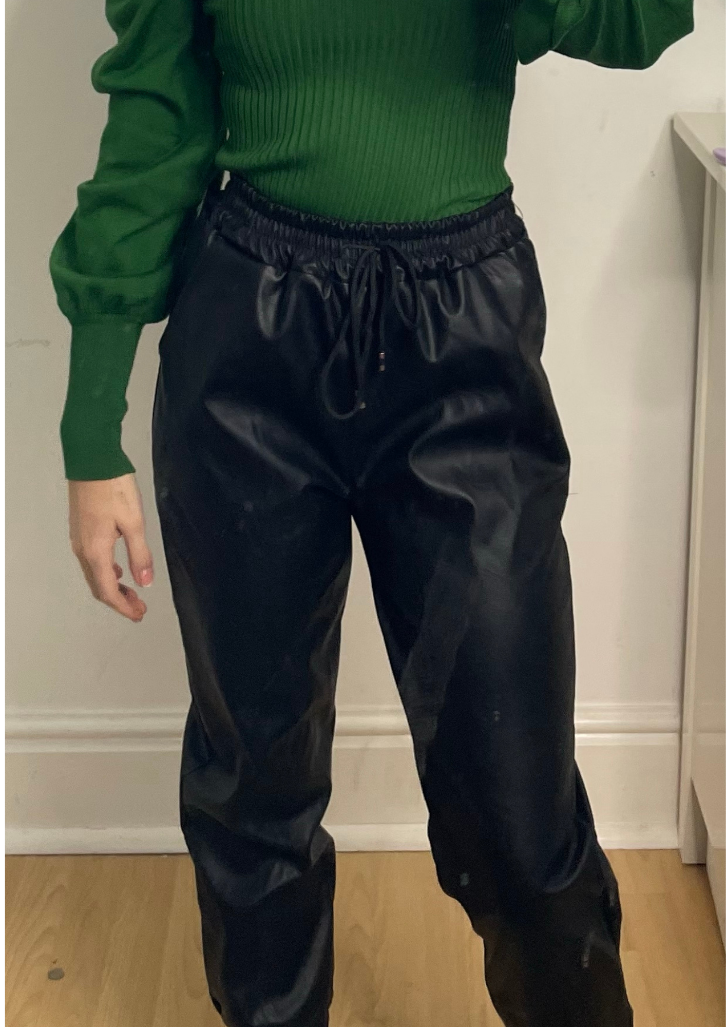 Leather joggers