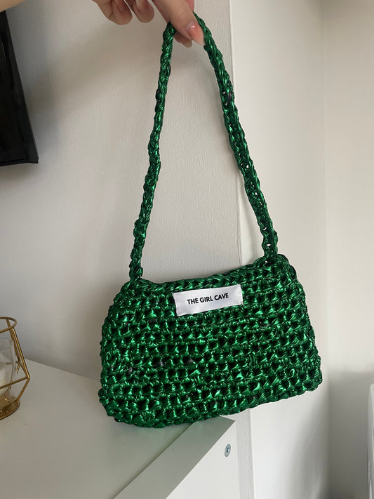 GREEN CROCHET BAG
