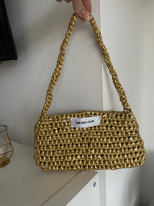 GOLD CROCHET BAG