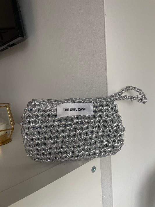 SILVER MINI WRIST BAG