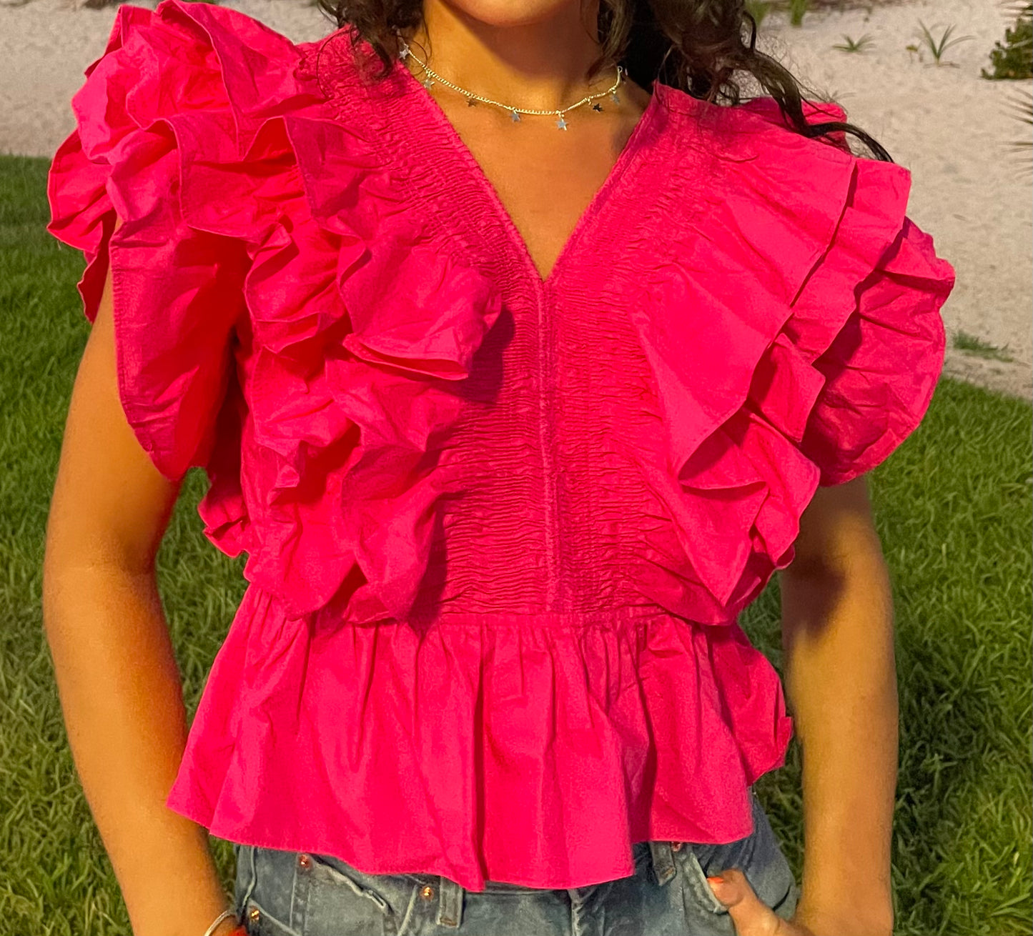 Pink Ruffle Top